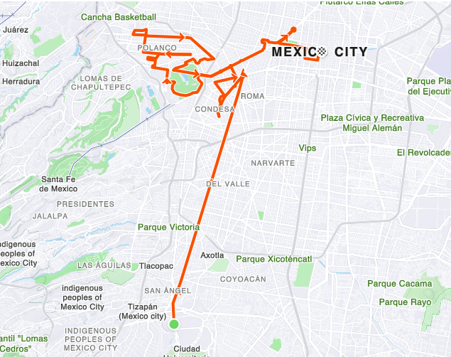 mexico city marathon map route